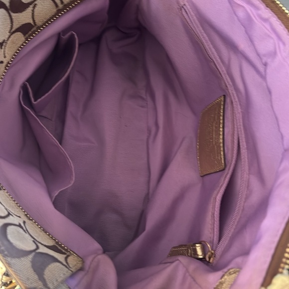 Coach  Vintage Patchwork shoulder bag  gold metallic leathers & monogram canvas - Picture 4 of 17